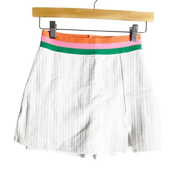 Beach Riot Falda Shore White Striped Waist Notched Summer Mini Skirt Size XS - Picture 4 of 10